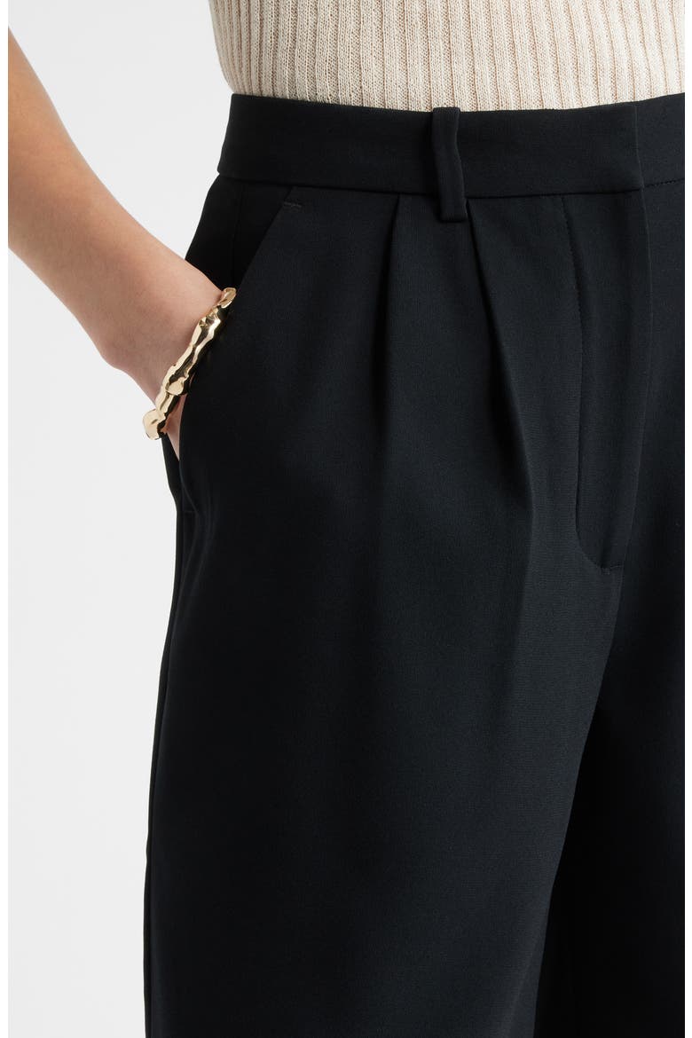 Pleat Front Trouser Shorts, Alternate, color, BLACK