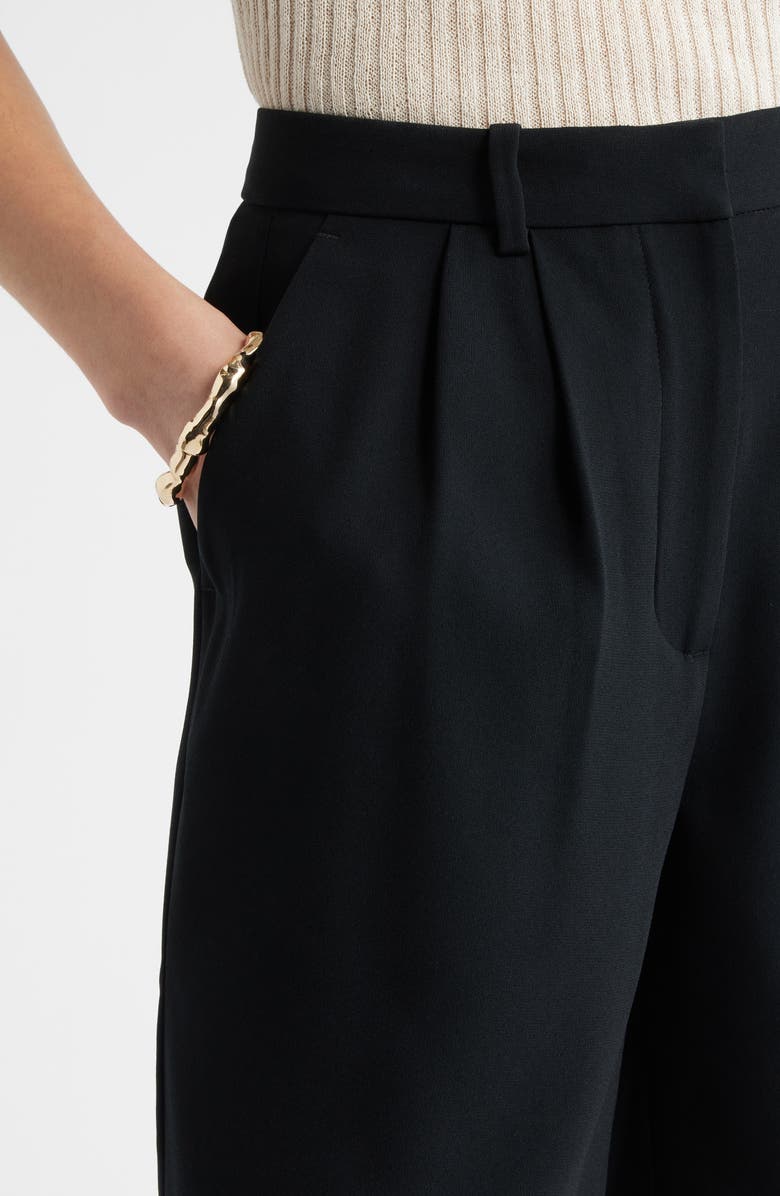 Nordstrom Pleat Front Trouser Shorts, Alternate, color, Black