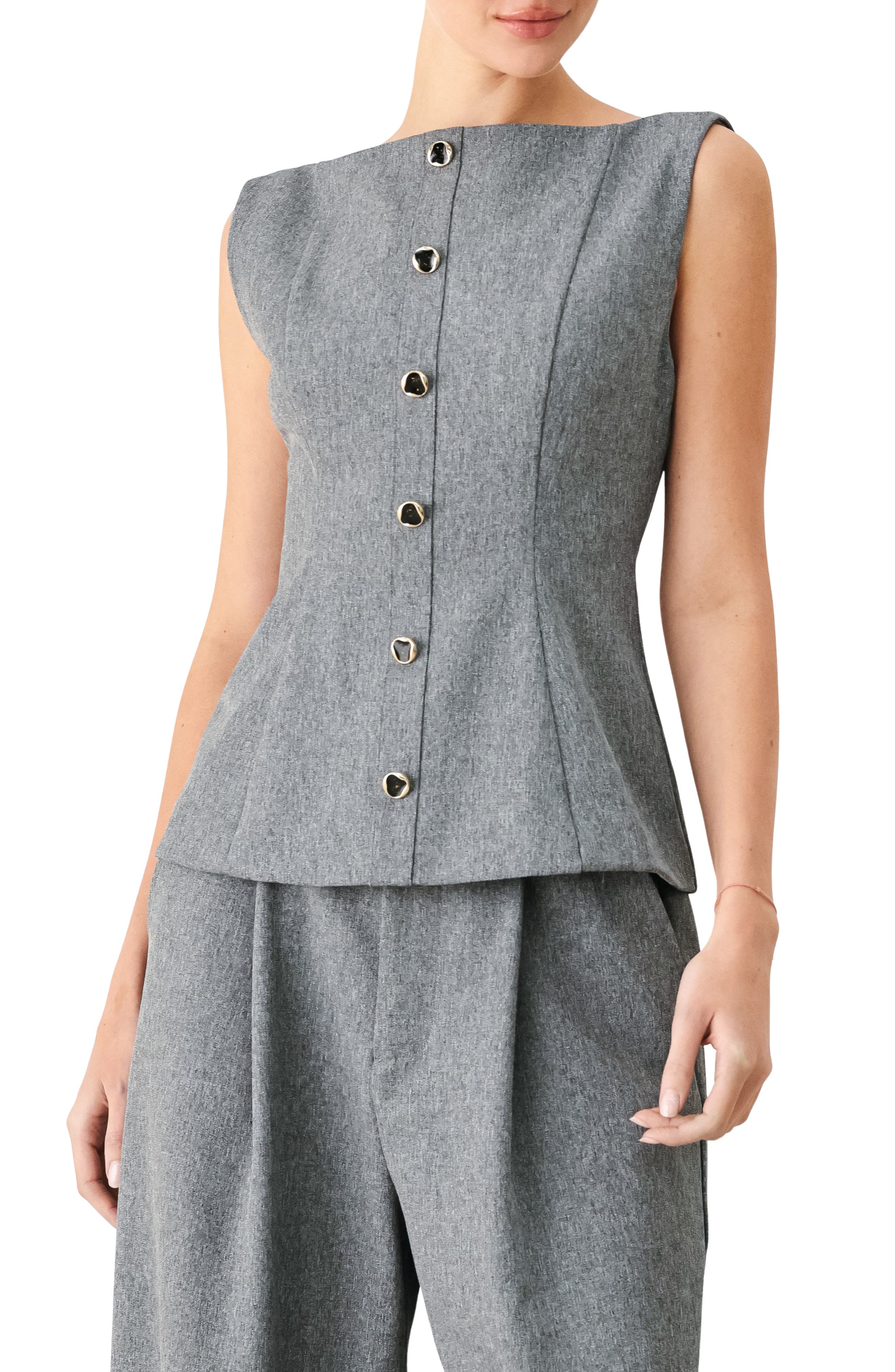 Wide Neck Peplum Top