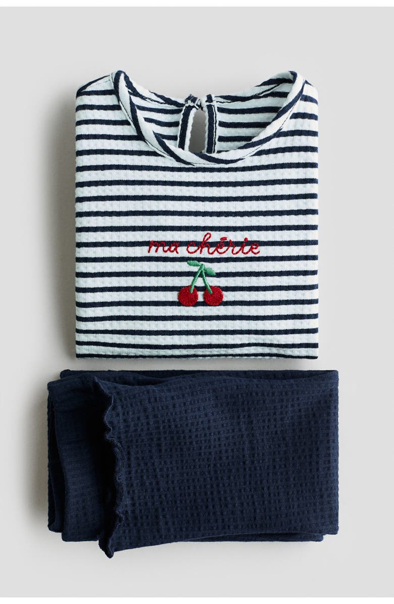 H&M 2-piece cotton set, Alternate, color, Navy Blue/Ma Chérie