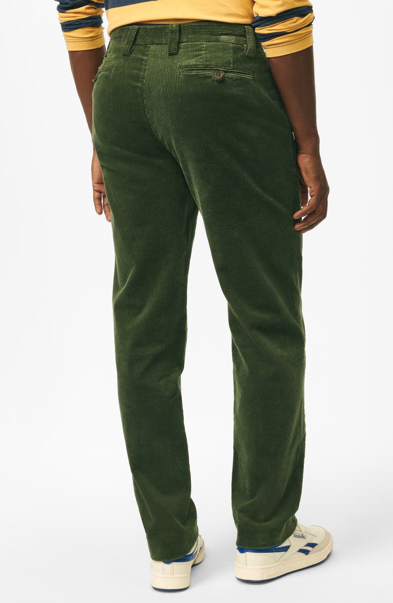 Brooks Brothers Flat Front Corduroy Pants, Alternate, color, Dark Green