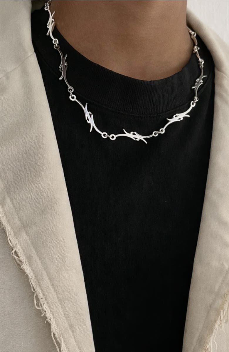 REBL Barbed Wire Chain Necklace, Alternate, color, 