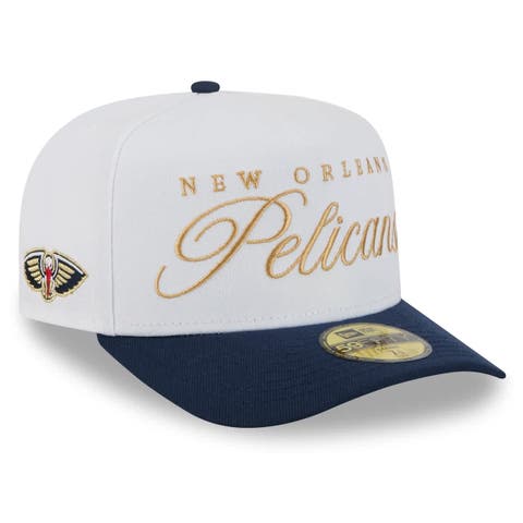 Men's New Era White/Navy New Orleans Pelicans 2025 NBA Draft A-Frame 59FIFTY Fitted Hat