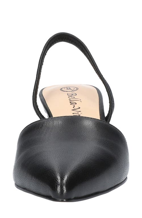 Bella Vita Sarah Slingback Pointed Toe Kitten Heel Pump In Black