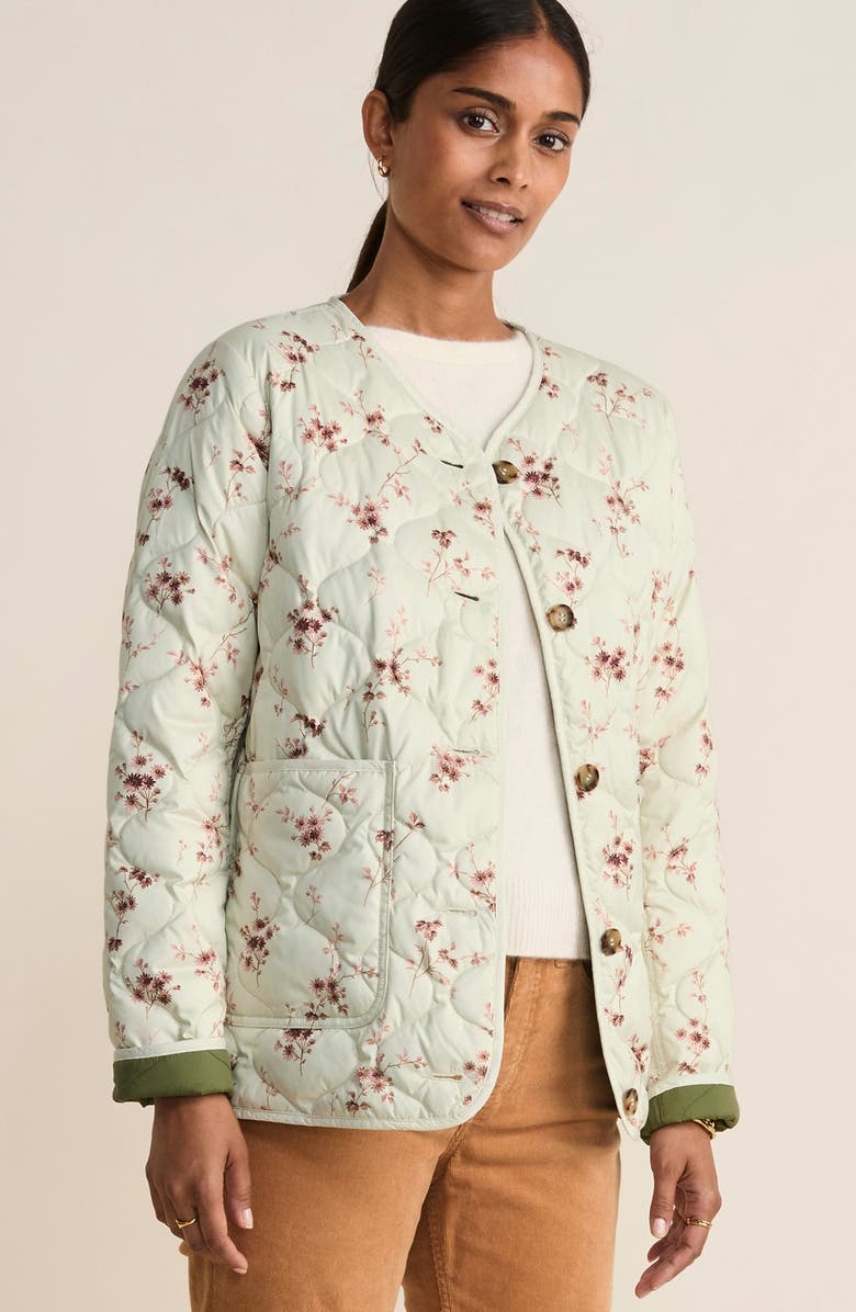 vineyard vines Floral Quilted Jacket, Alternate, color, Sienna Floral - Stone