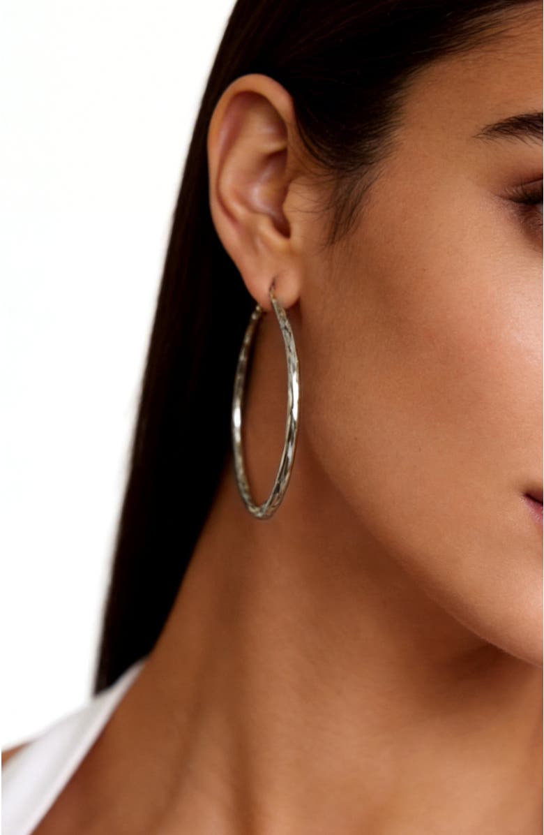 RETRO CHIC Grove Hoop Earrings, Alternate, color, Silver