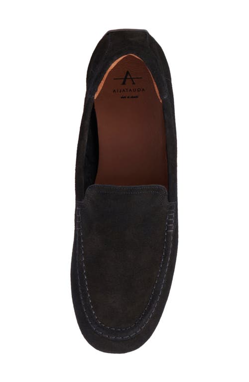 Aquatalia Qaitlin Moc Toe Slip-on Shoe In Black