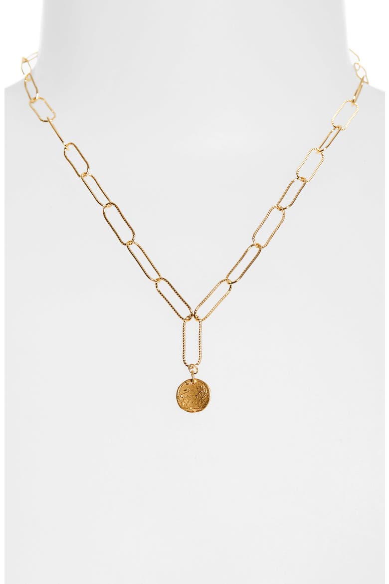 Baby Lion in the Night Necklace, Alternate, color, GOLD