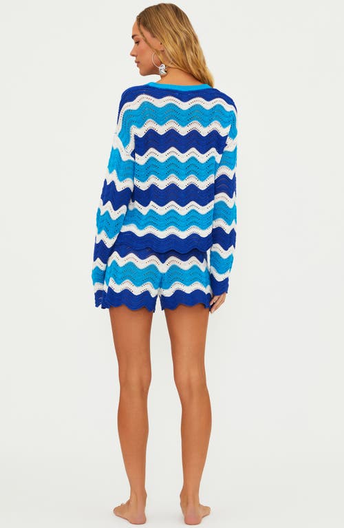 BEACH RIOT BEACH RIOT BALBOA WAVY STRIPE POINTELLE COVER-UP SHORTS