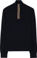 Burberry Cameron Quarter Zip Merino Wool Sweater