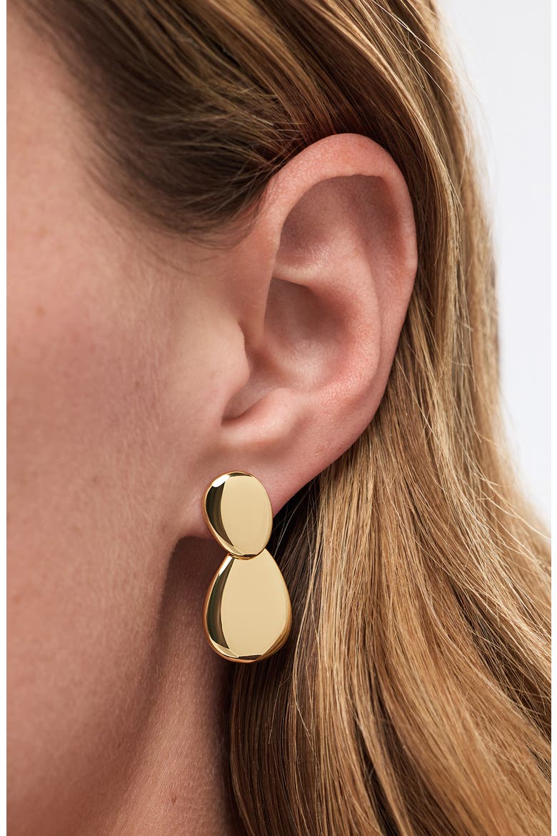 Pebble Drop Earrings, Alternate, color, GOLD / SILVER