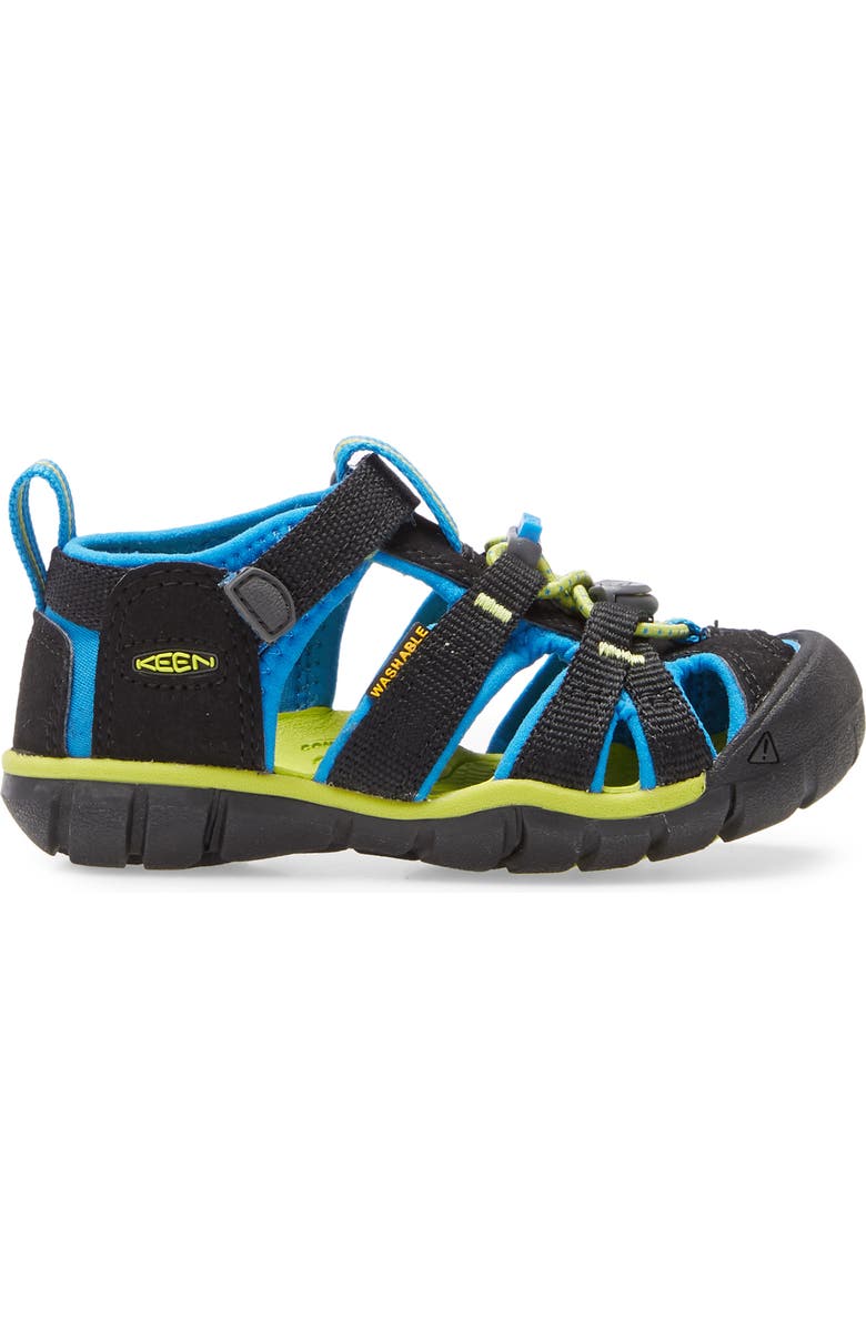 KEEN Seacamp II CNX Water Friendly Sandal, Alternate, color, Black/ Brilliant Blue