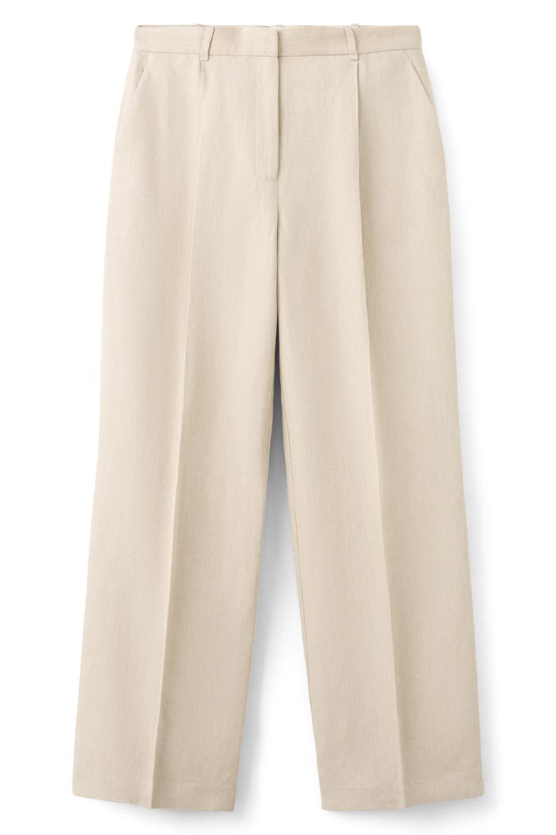 Straight Fit Pleat Front Pants, Alternate, color, SAND