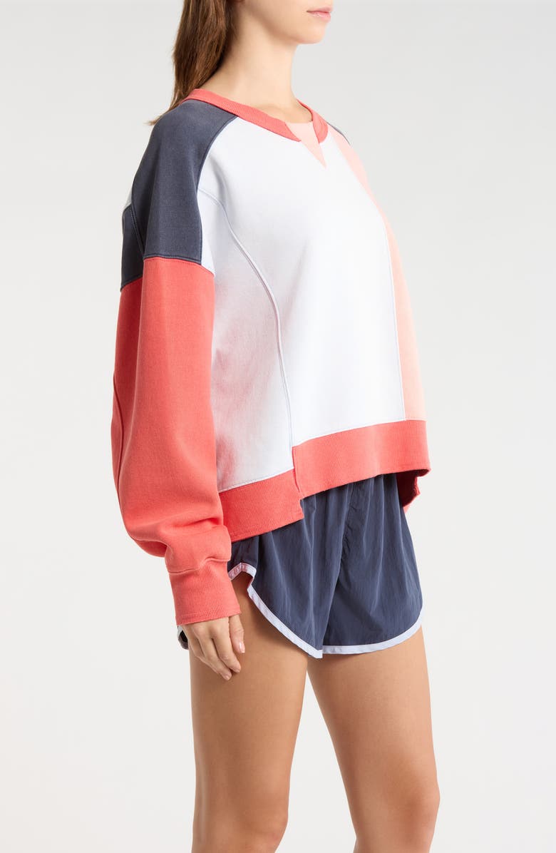 Free People Intercept Logo Crewneck Sweatshirt, Alternate, color, Grapefruit
