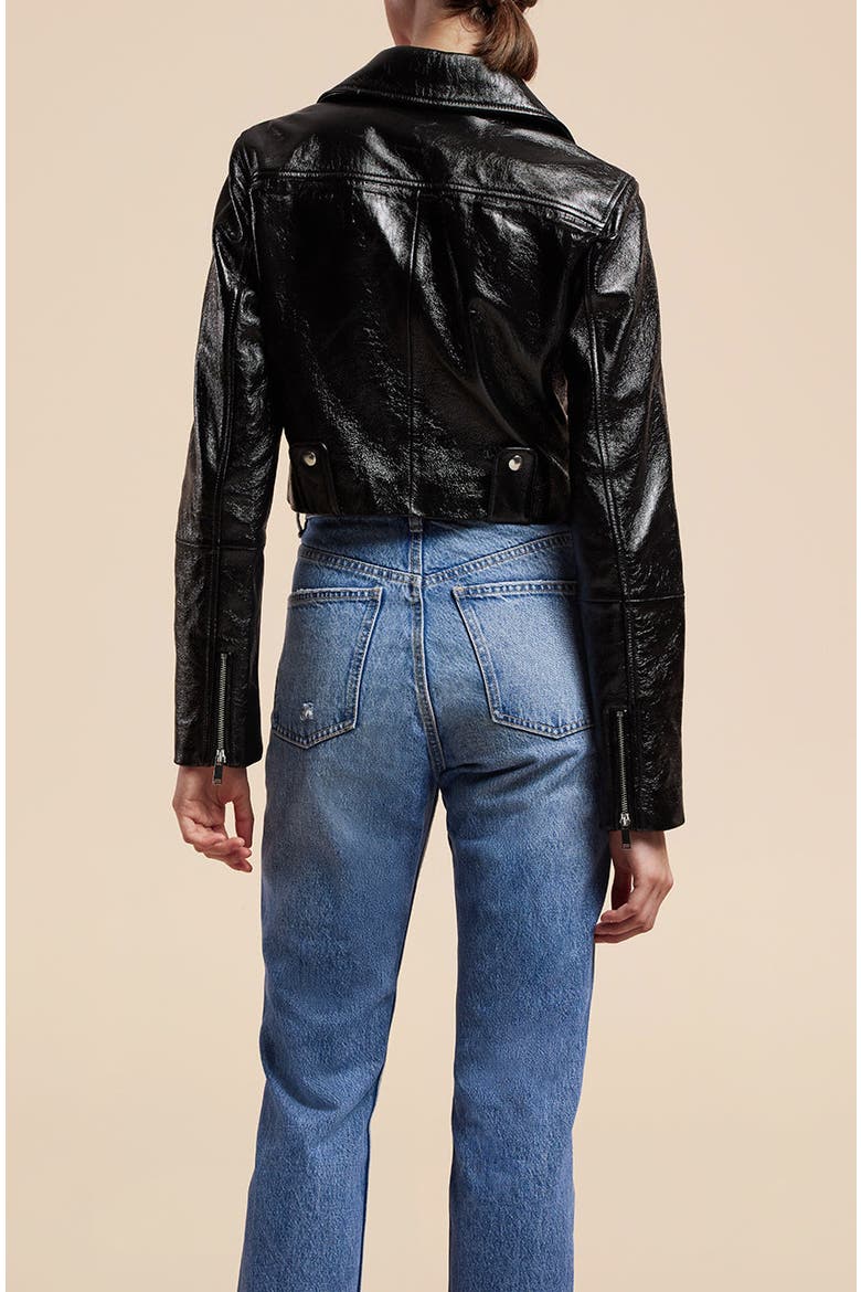 Patent Moto Jacket, Alternate, color, Black