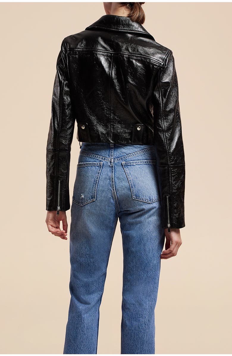 Rebecca Taylor Patent Moto Jacket, Alternate, color,