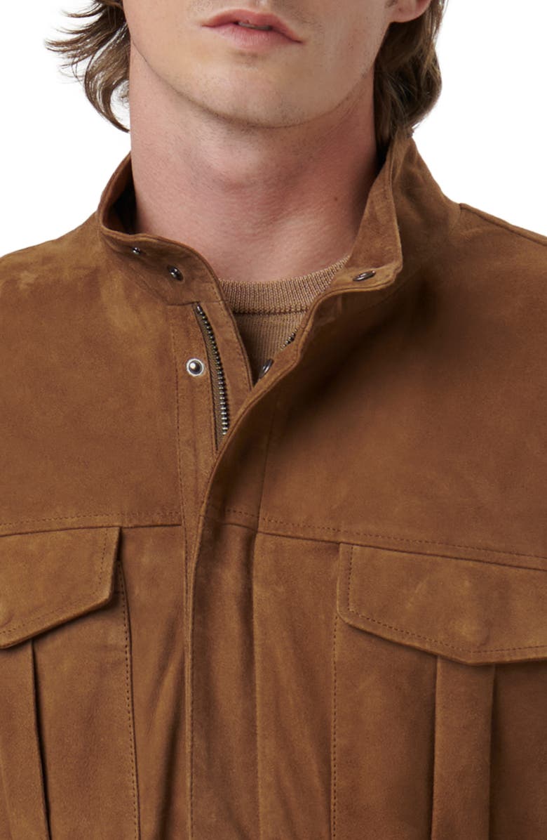 Bugatchi Suede Field Jacket, Alternate, color, Tobacco