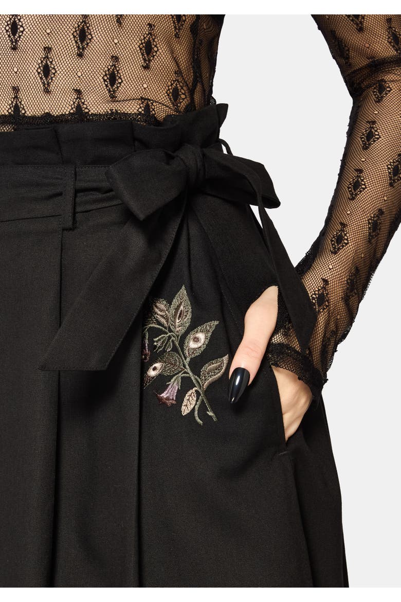 Faela Fairy Embroidered Midi Skirt, Alternate, color, Black