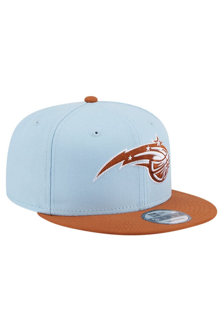 Men's New Era Light Blue/Brown Orlando Magic 2-Tone Color Pack 9FIFTY Snapback Hat, Alternate, color, Light Blue