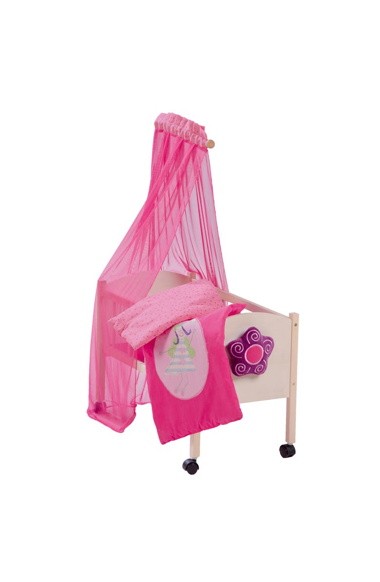 Roba-Kids Happy Fee Doll Canopy Bed Set, Alternate, color, Pink