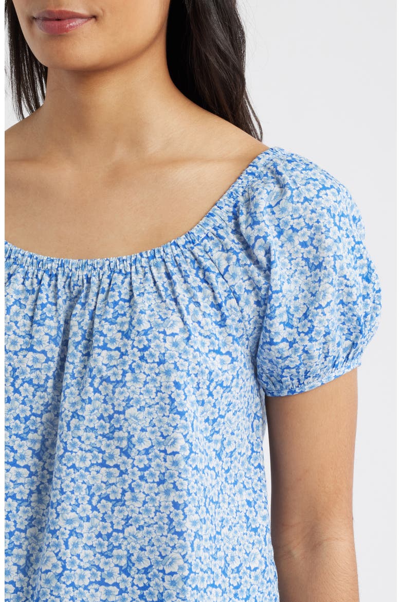 Floral Peasant Top, Alternate, color, BLUE FLORAL COMBO