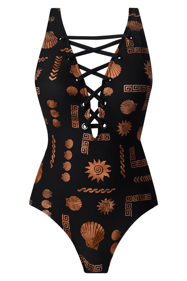 Clamdigger Steffi One-Piece Swimsuit, Alternate, color, BLACK/ MULTI