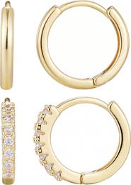 Adornia Set of 2 Assorted Hoop Earrings