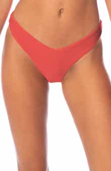 Maaji Red Camelia Splendour High Cut Reversible Bikini Bottoms
