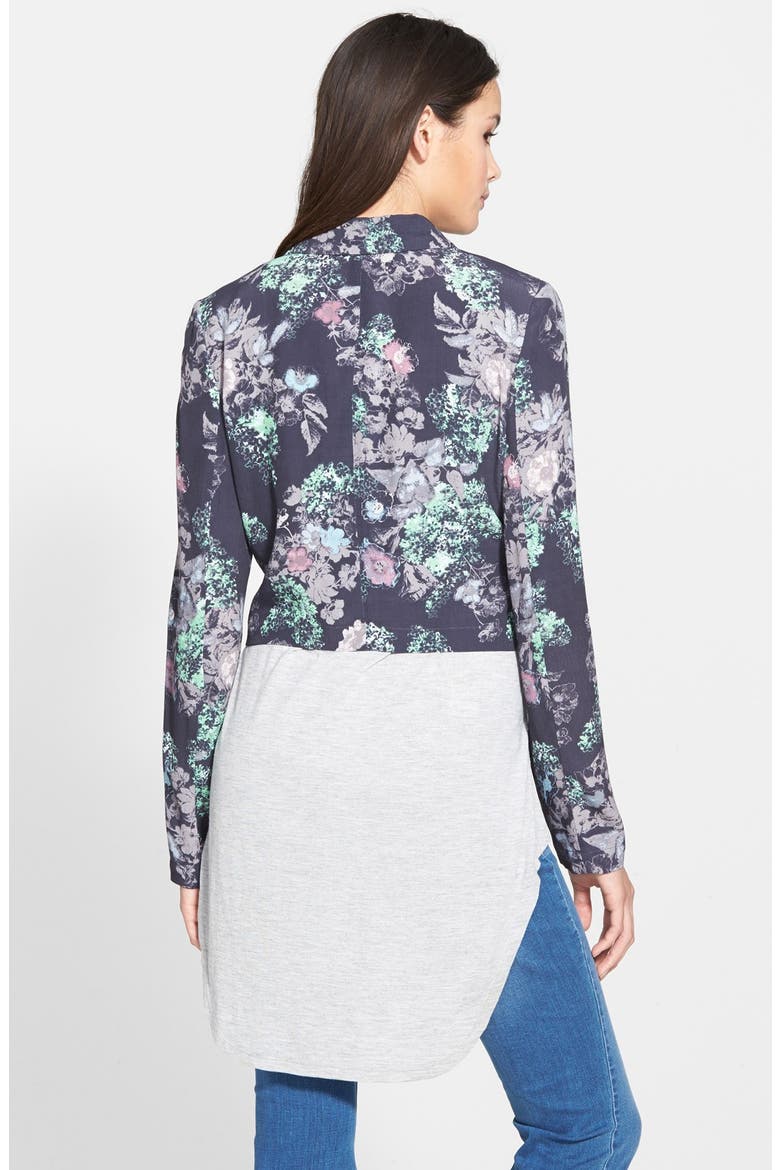 Drape Collar Blazer, Alternate, color, GREY METEOR ALYSSA FLORAL