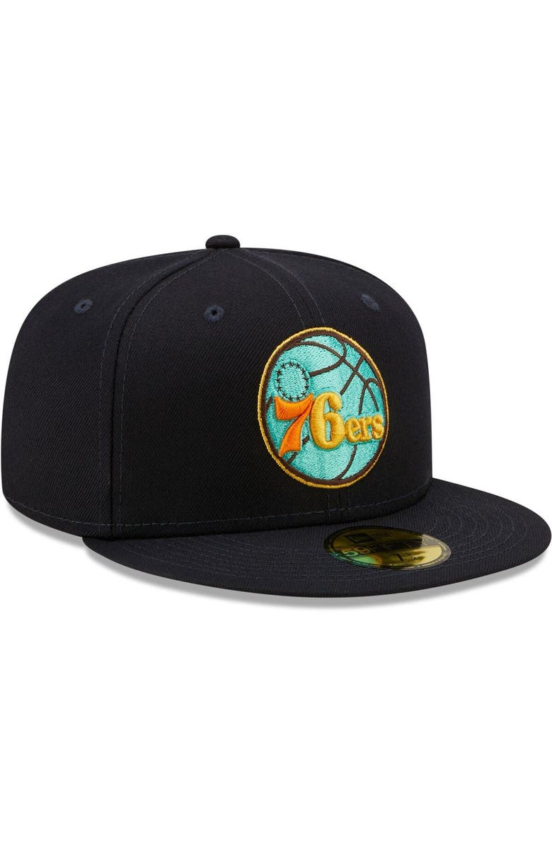 New Era Men's New Era Navy/Mint Philadelphia 76ers 59FIFTY Fitted Hat, Alternate, color, 