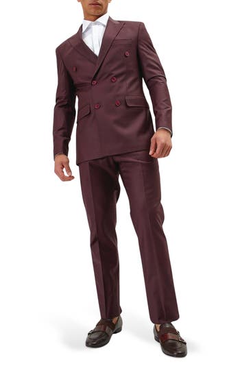 Ron Tomson Super 120s Wool Double Breasted Tuxedo Jacket