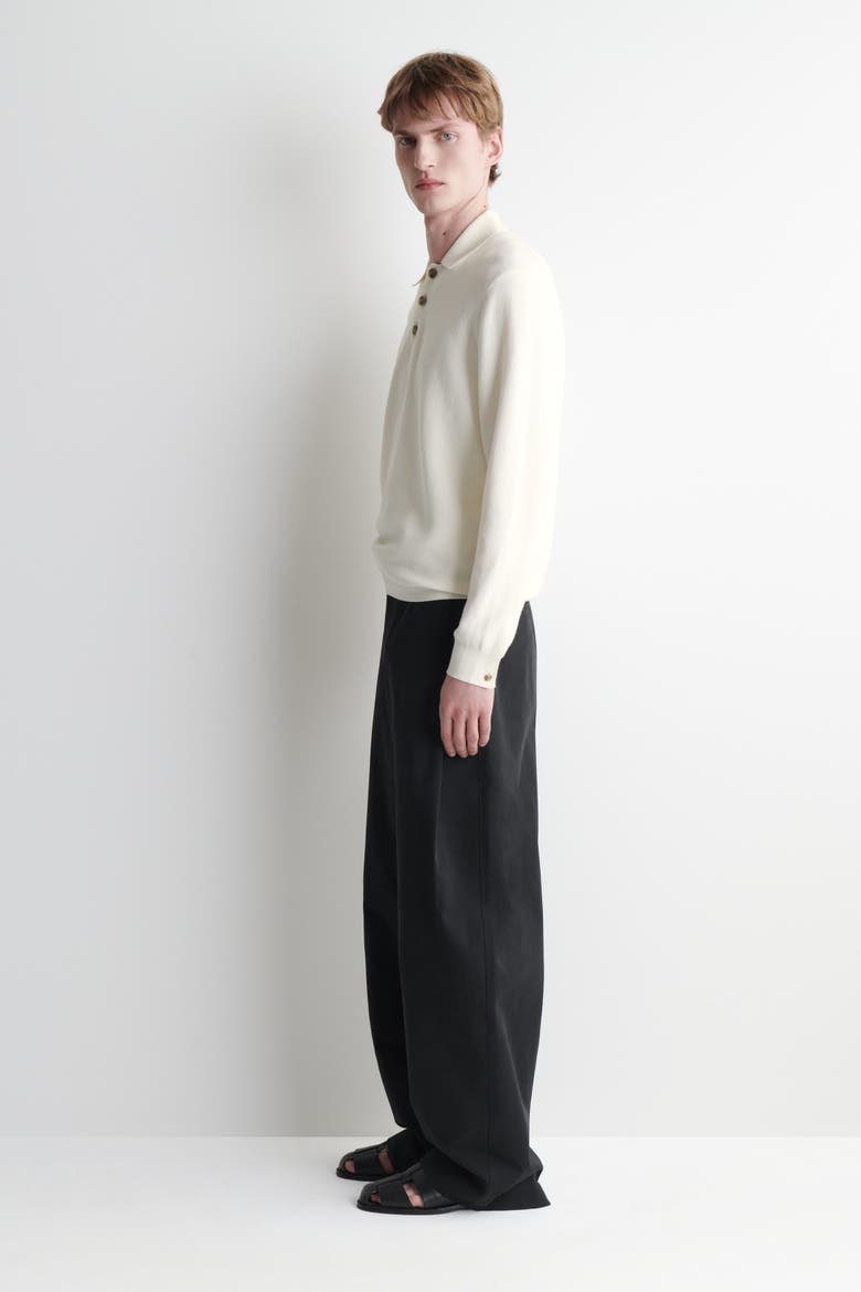Honeycomb-knit Polo Shirt, Alternate, color, OFF-WHITE