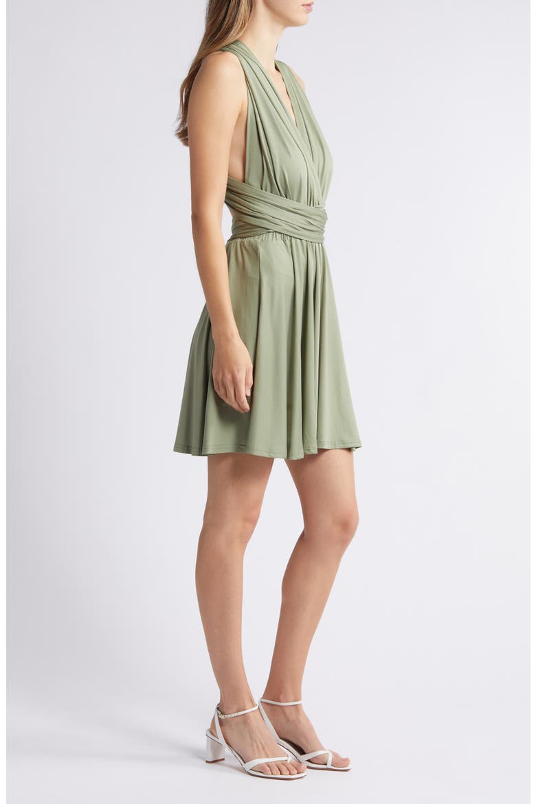 Belle Cross Back Minidress, Alternate, color, GREEN