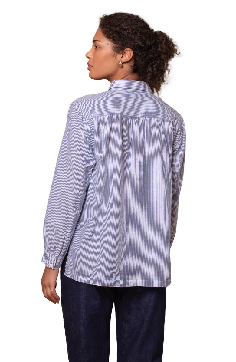 Celtic & Co. Side Split Striped Shirt, Alternate, color, Blue Stripe