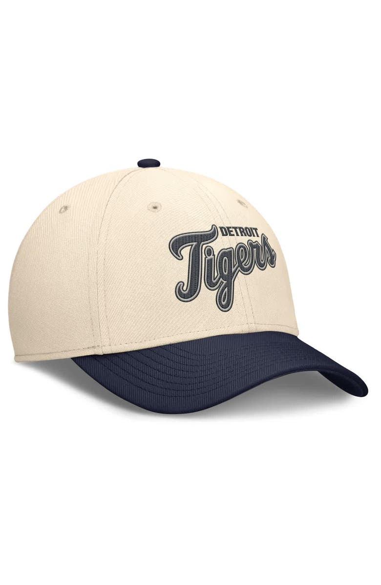 Nike Men's Nike Natural/Navy Detroit Tigers Statement Rise Performance Flex Hat, Alternate, color, Natural