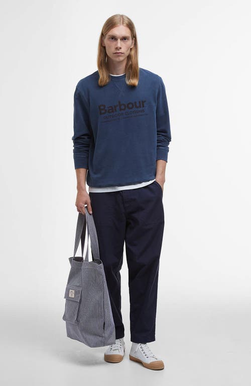 Barbour Tynedale Stripe Canvas Tote In Navy/white