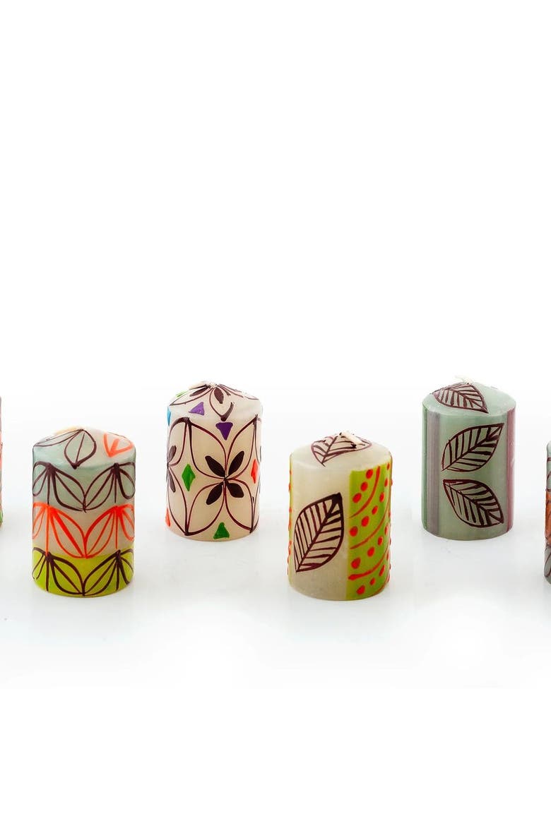 Magic Garden Painted Voltive Candles - Set of 6, Main, color, Magic Garden - 2"