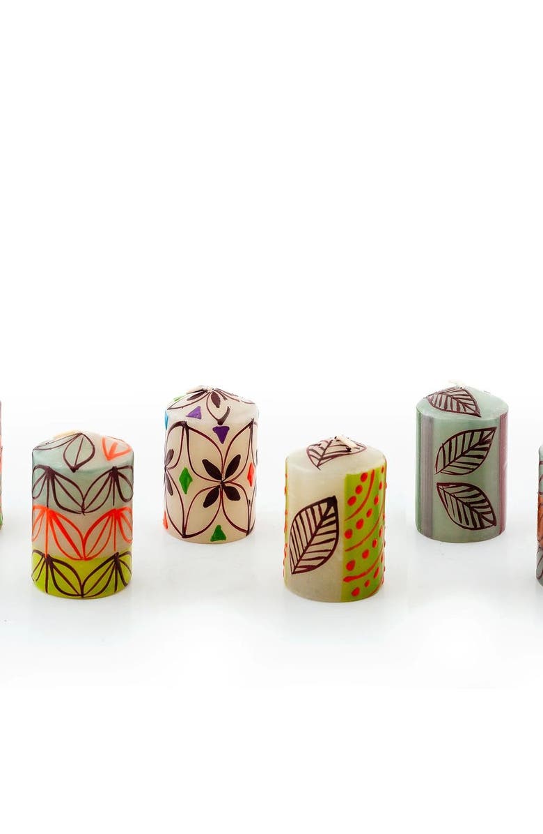 Thumbprint Artifacts Magic Garden Painted Voltive Candles - Set of 6, Main, color, Magic Garden - 2"