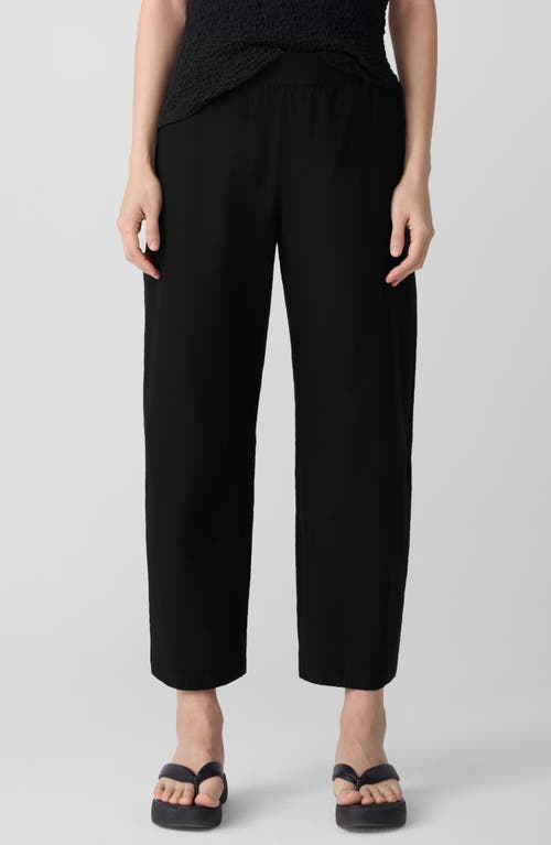 Eileen Fisher Ankle Barrel Leg Pants In Black