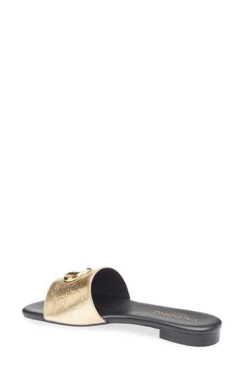 Valentino By Mario Valentino Carrie Slide Sandal In Gold