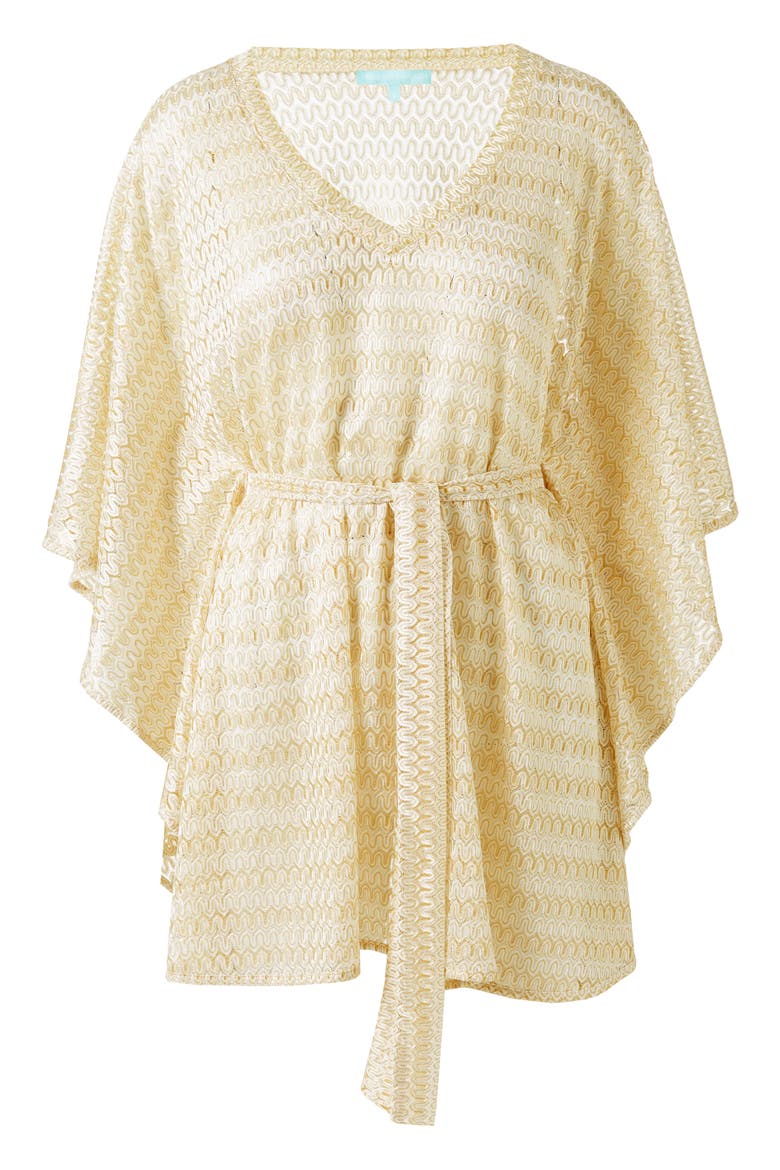 Petra Metallic Knit Cover-Up Dress, Alternate, color, GOLD