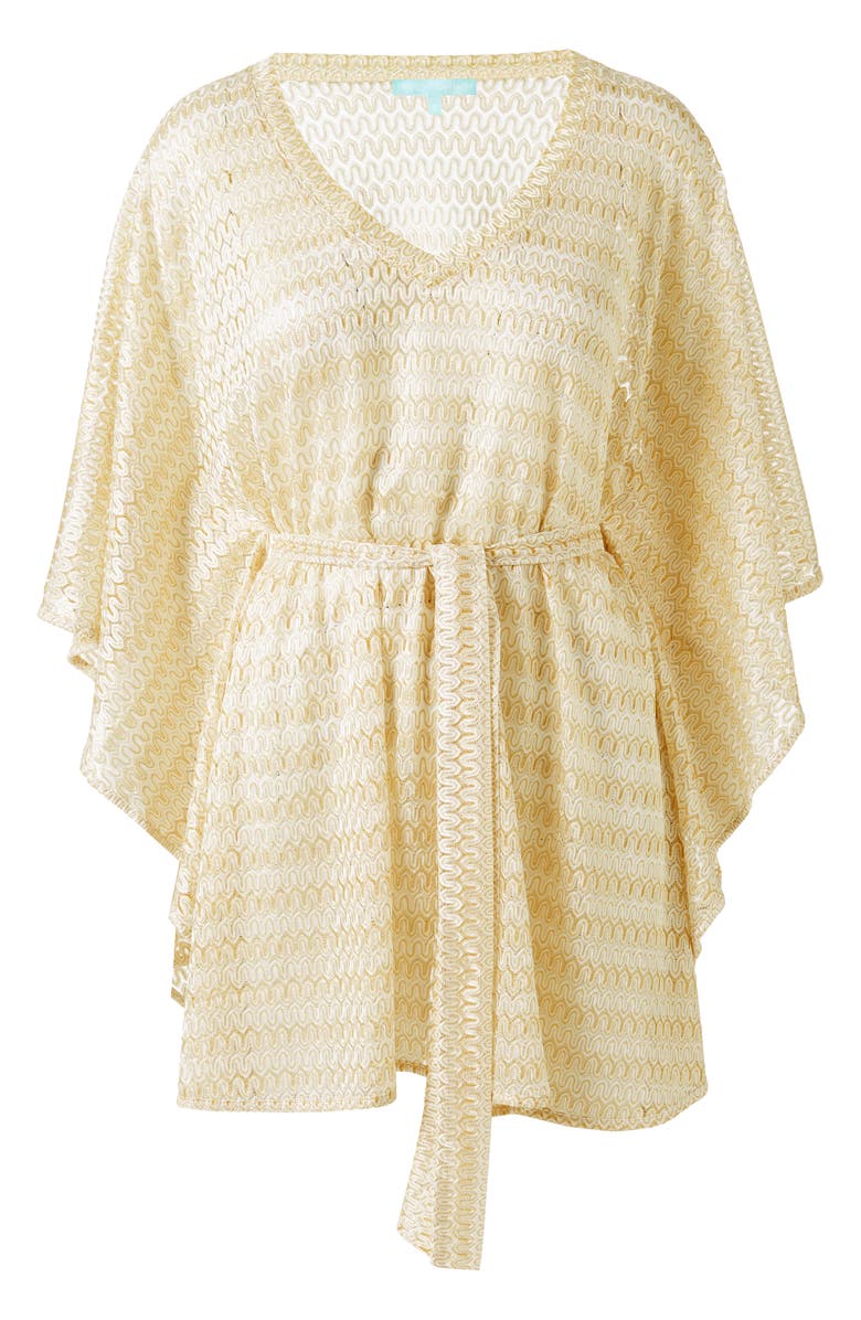 Melissa Odabash Petra Metallic Knit Cover-Up Dress, Alternate, color, Gold