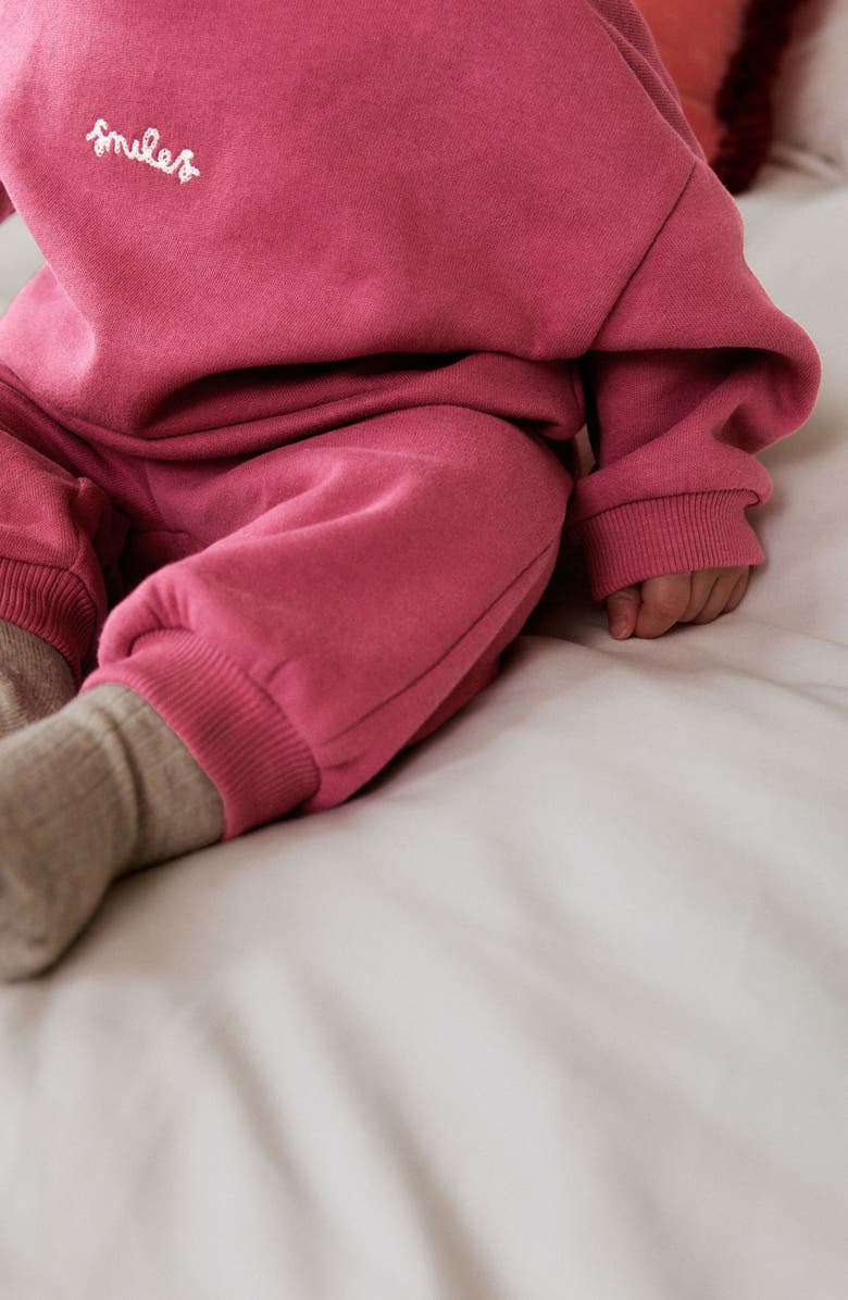 NEXT Smiles Sweatshirt & Joggers Set, Alternate, color, Pink