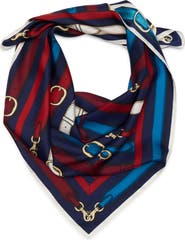 COACH Multi Belt Print Silk Square Scarf