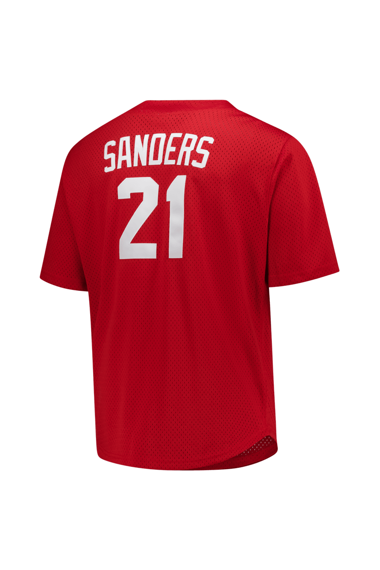 Men's Mitchell & Ness Deion Sanders Red Cincinnati Reds Big & Tall Cooperstown Mesh Batting Practice Jersey, Alternate, color, Red