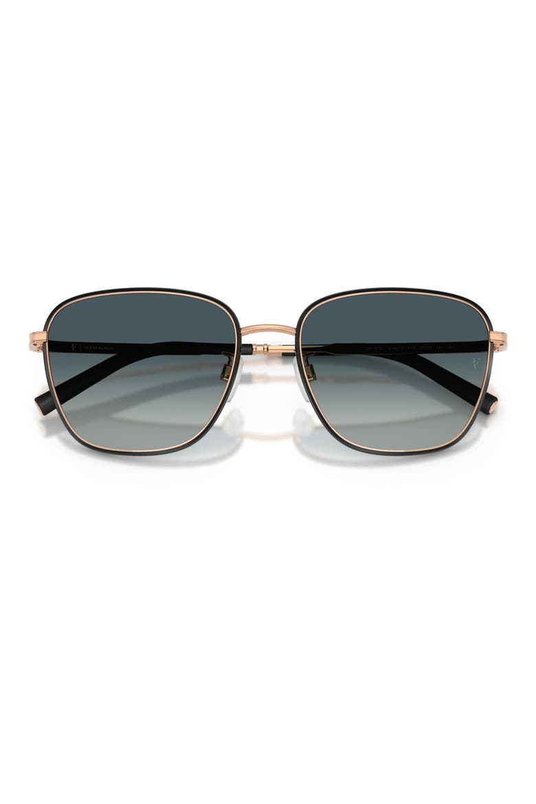 57mm Roger Federer R-18 Square Sunglasses, Alternate, color, BLACK/ ROSE GOLD / GREY