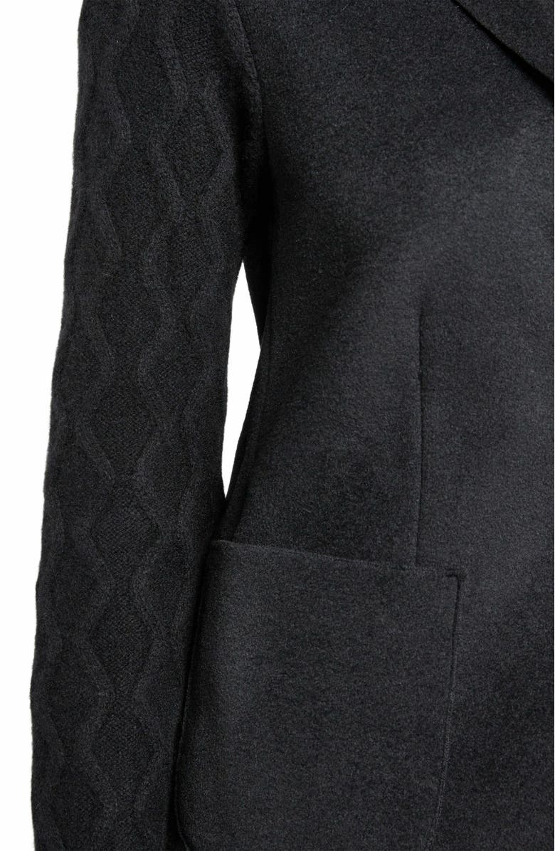 Santorelli Coley Relaxed Fit Jacket with Wool Cashmere Knit Sleeves, Alternate, color, Black