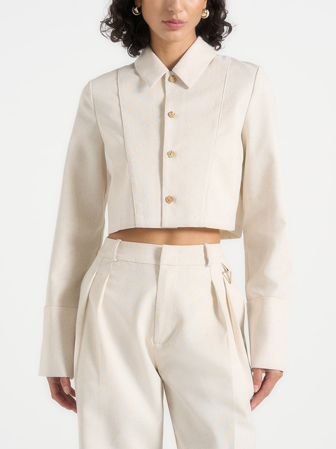 Florine Linen Pintuck Shirt