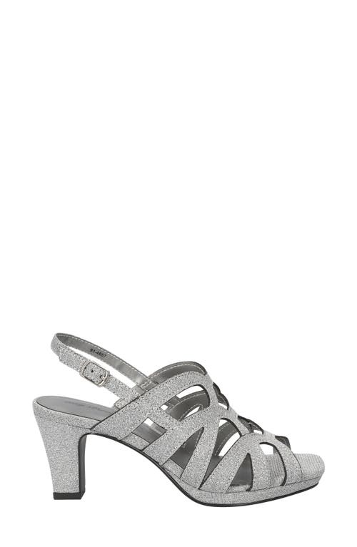 Easy Street Jetty Slingback Sandal In Silver Glitter