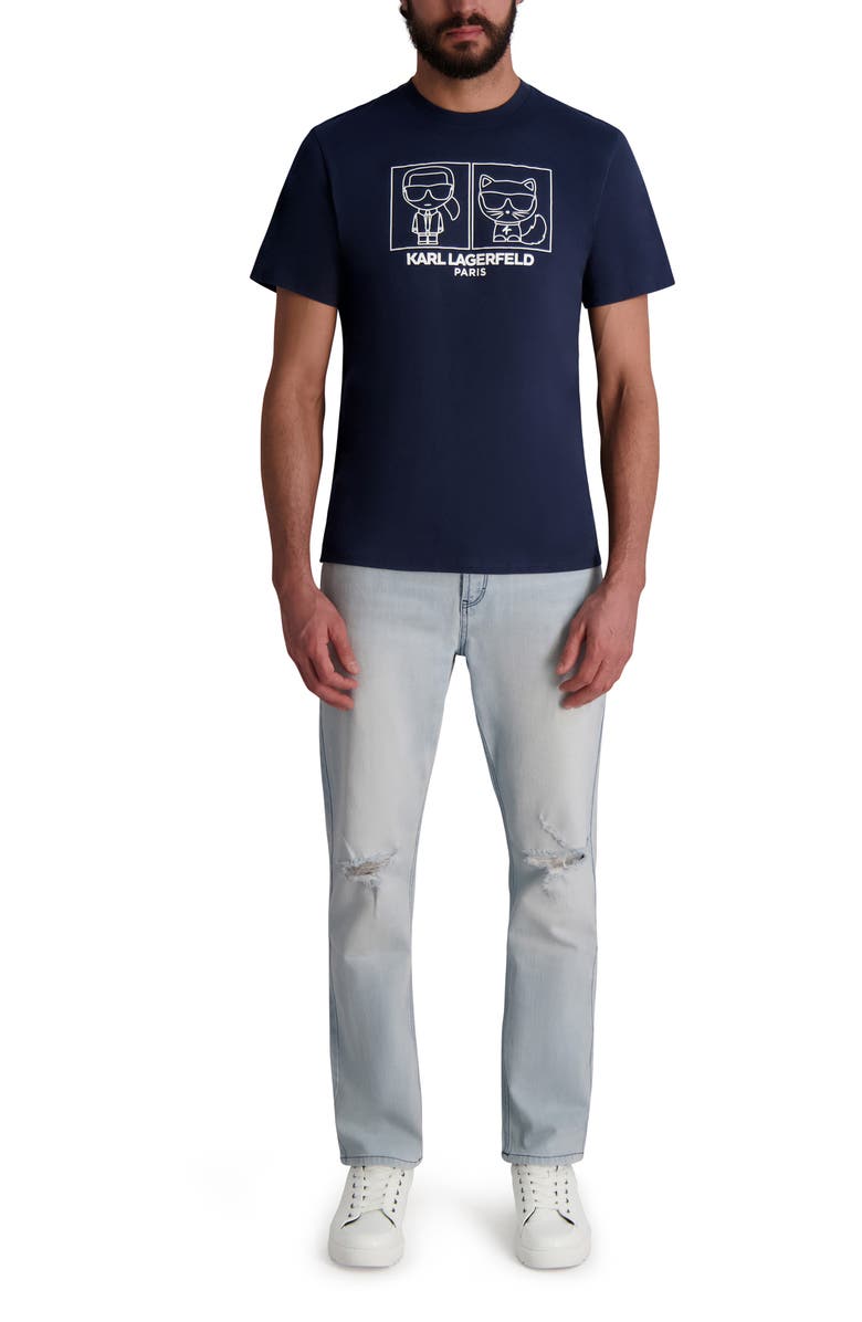 KARL LAGERFELD PARIS Karl & Choupette Character Graphic T-Shirt, Alternate, color,